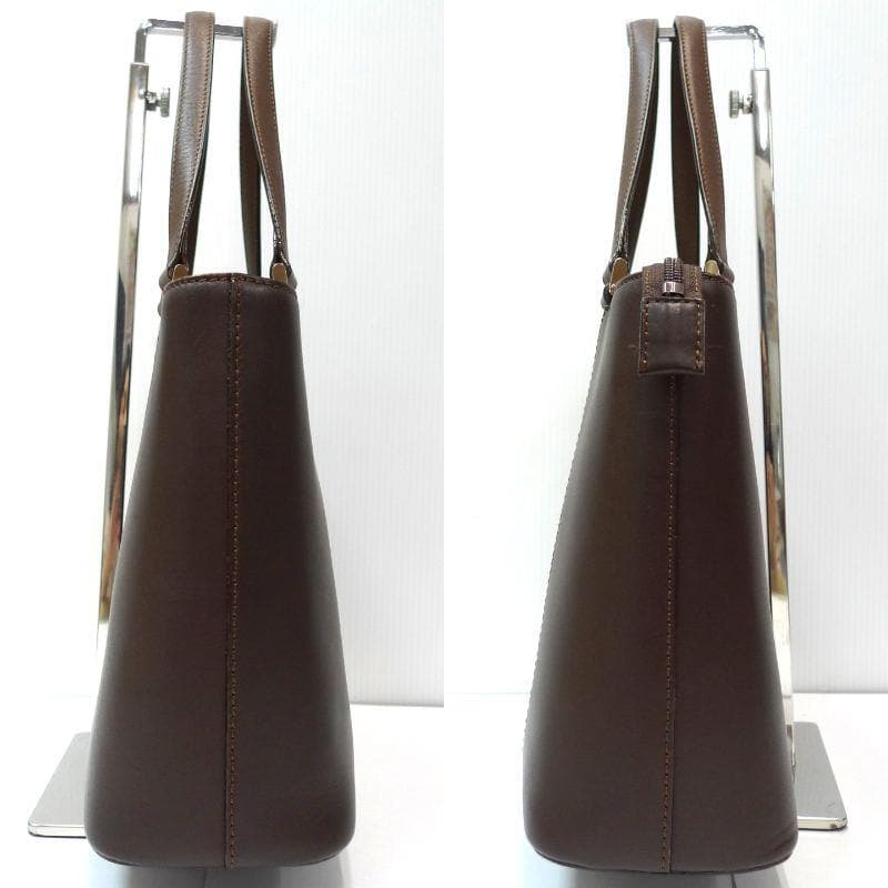 BURBERRY　トートバッグ　レザー　ノバチェック　ブラウン