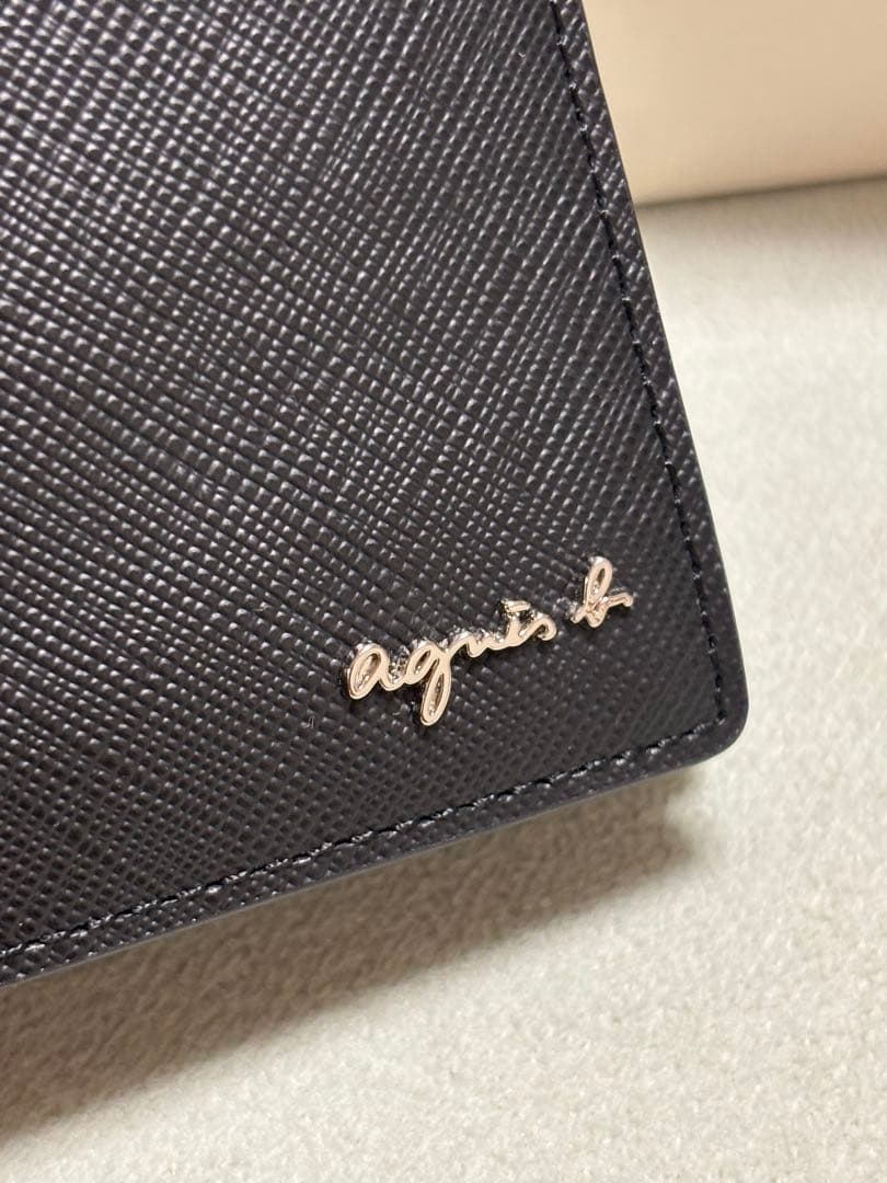 アニエスb ブラック 二つ折り財布 美品