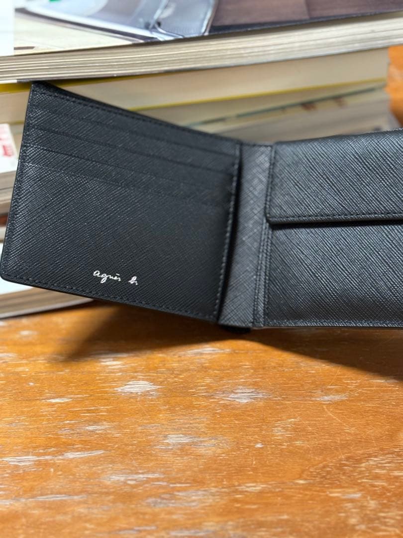 アニエスb ブラック 二つ折り財布 美品