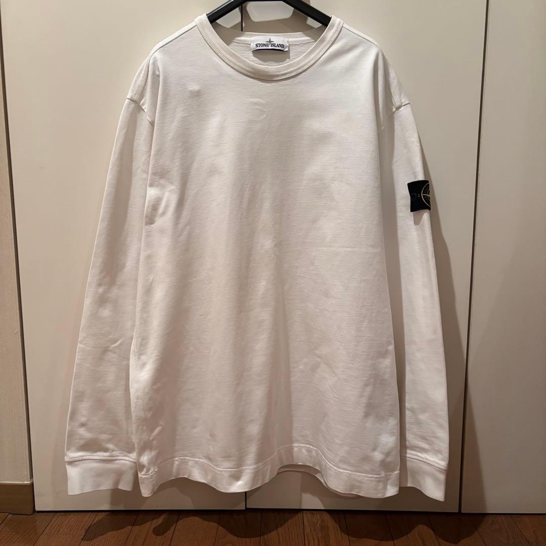 【定番】STONE  ストーンアイランド ロンT ホワイト XL