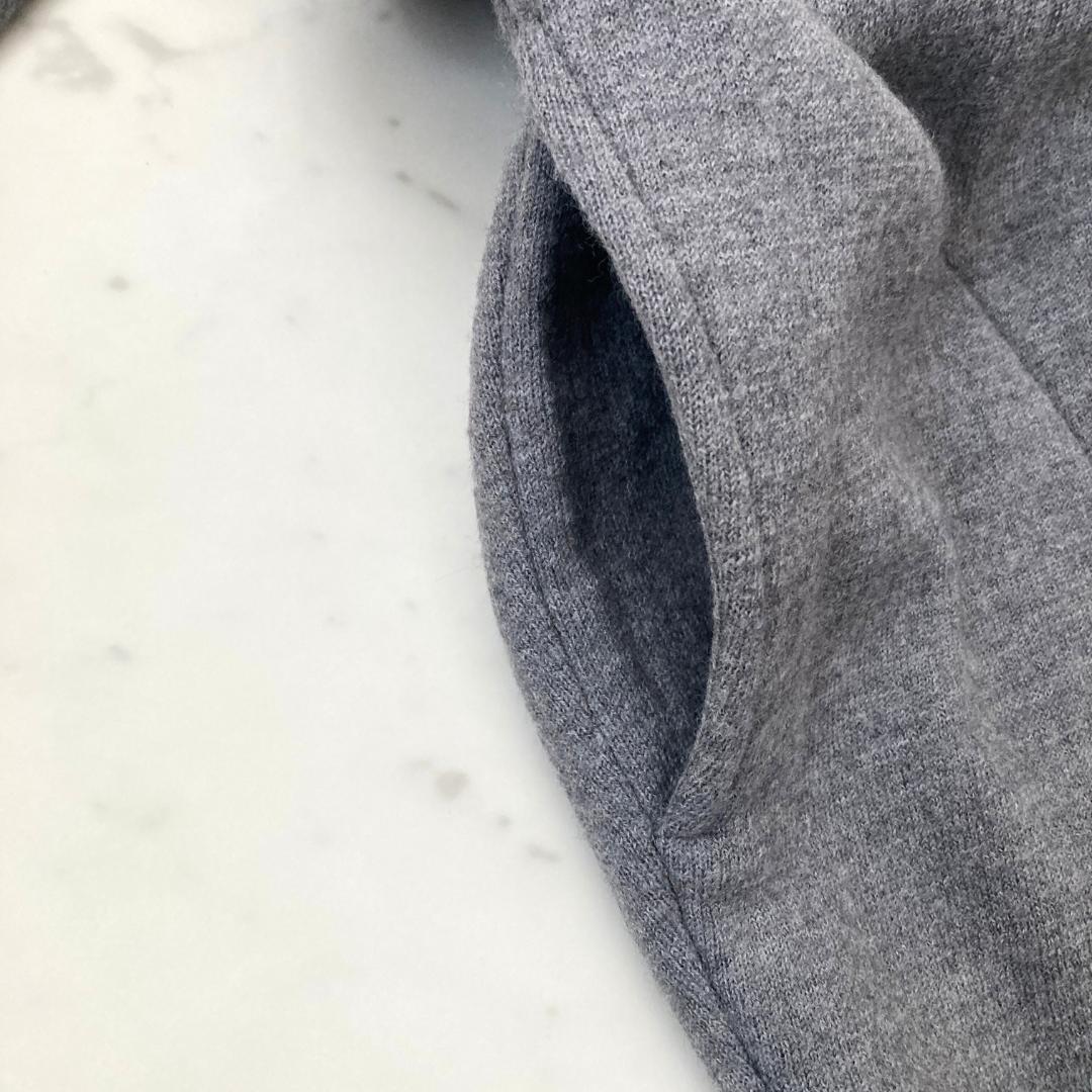 ヘルノ　HERNO ウールニットポンチョ　ケープ　フード付き　42　グレー