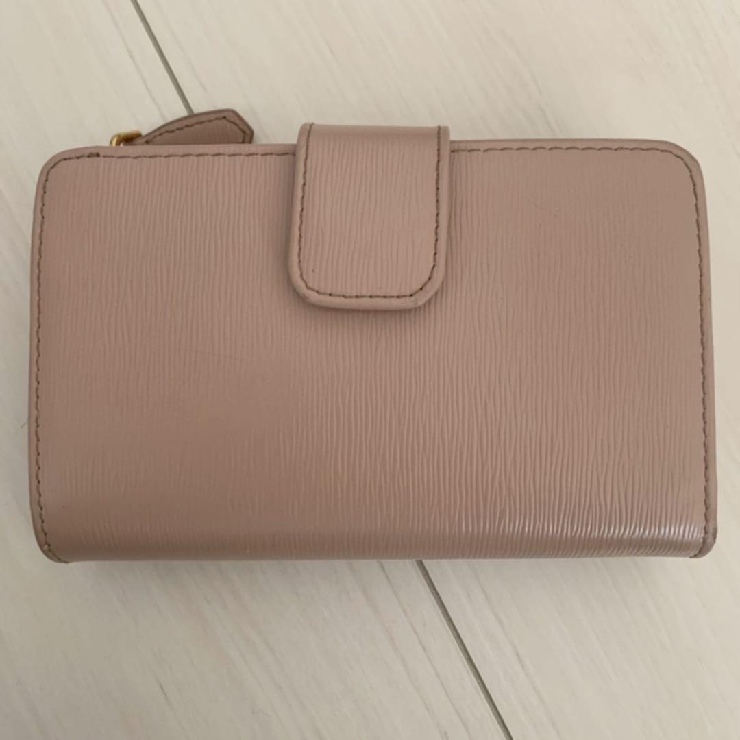 PRADA プラダ　サフィアーノ　2つ折り財布　ピンクベージュ ピンク　レザー