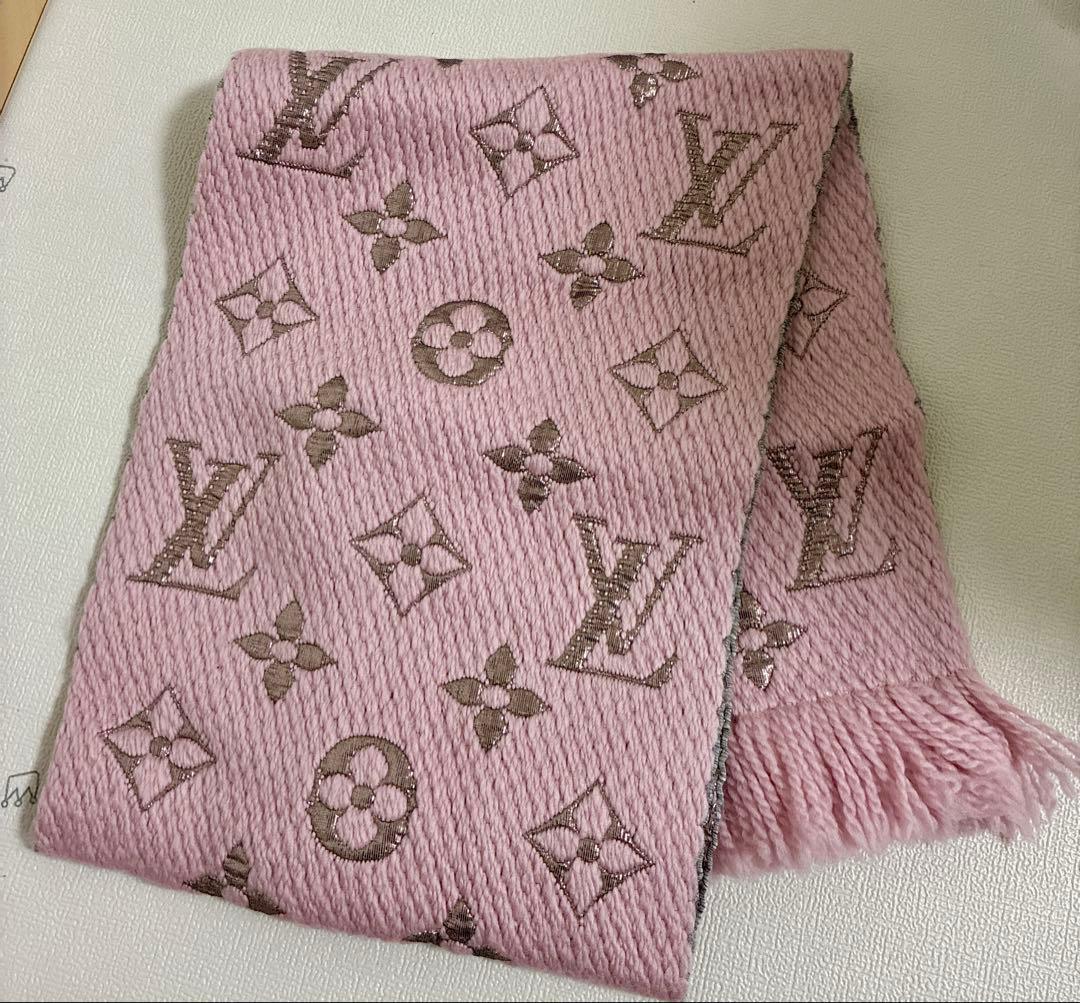 Louis Vuitton♡モノグラム柄マフラー ピンク ラメ ストール