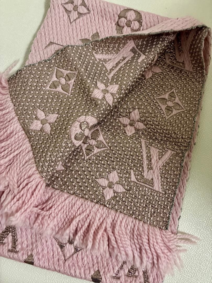 Louis Vuitton♡モノグラム柄マフラー ピンク ラメ ストール