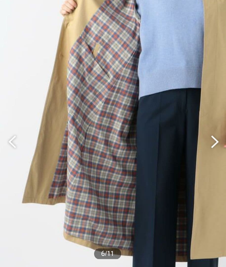 新品未使用TOMORROWLANDスーピマコットンステンカラーコート ベージュ