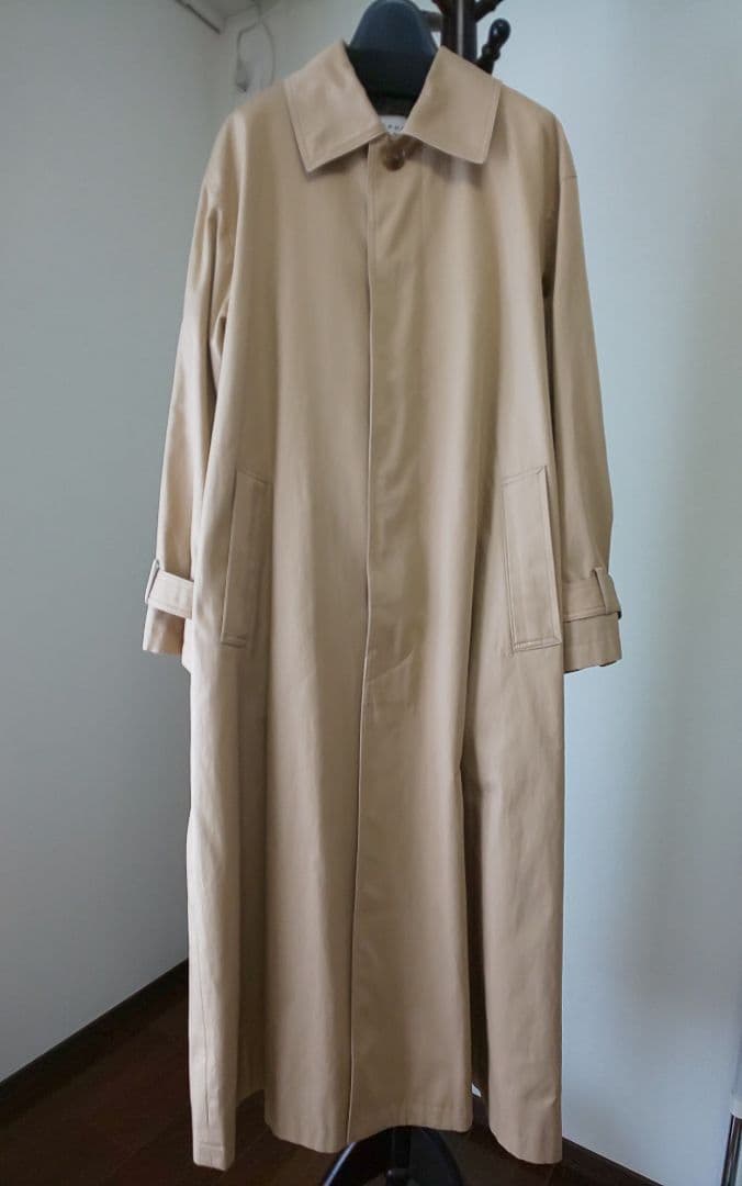 新品未使用TOMORROWLANDスーピマコットンステンカラーコート ベージュ