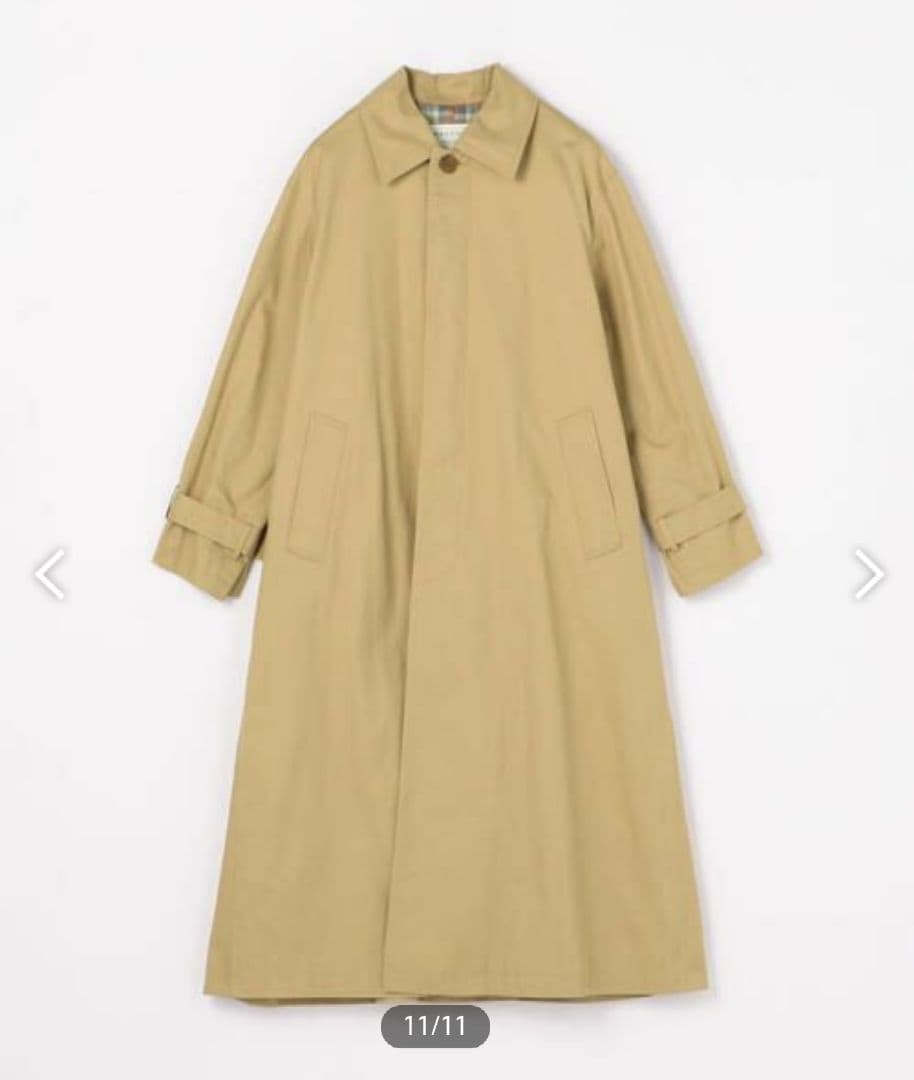 新品未使用TOMORROWLANDスーピマコットンステンカラーコート ベージュ