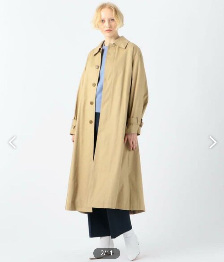 新品未使用TOMORROWLANDスーピマコットンステンカラーコート ベージュ