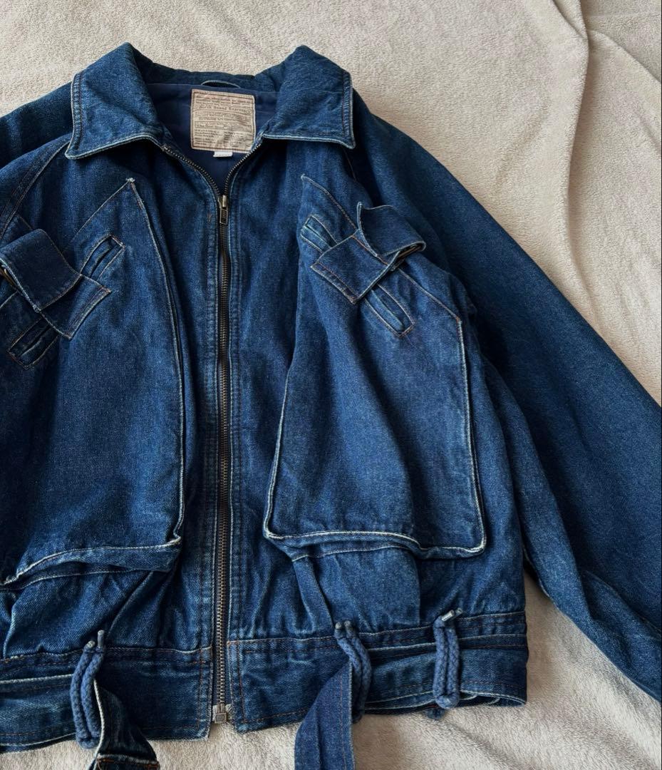 一点物 ヴィンテージ デニムブルゾン A-2型 フライトジャケット 短丈　a2