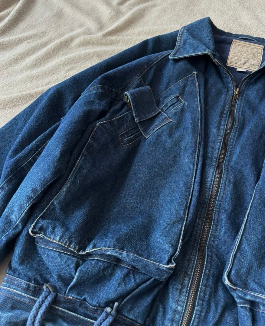 一点物 ヴィンテージ デニムブルゾン A-2型 フライトジャケット 短丈　a2