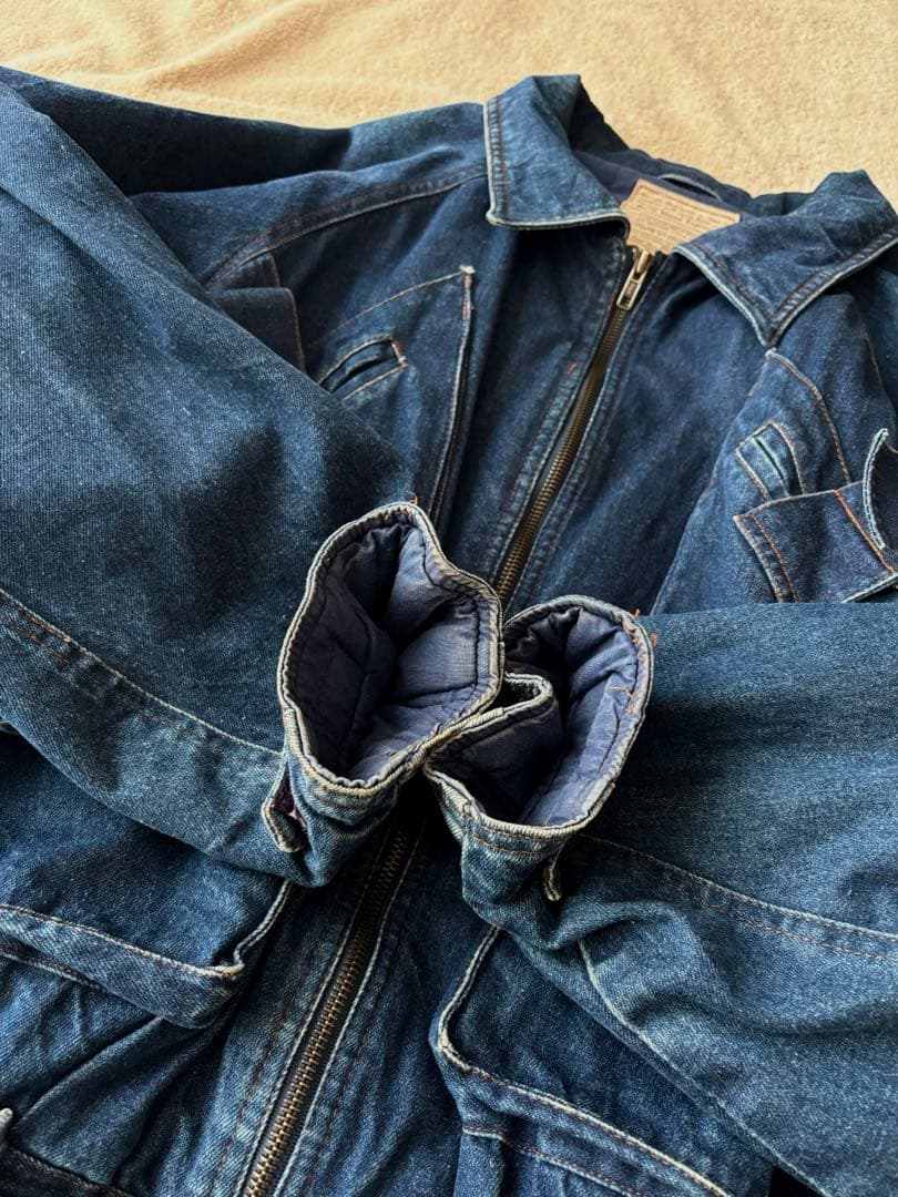 一点物 ヴィンテージ デニムブルゾン A-2型 フライトジャケット 短丈　a2