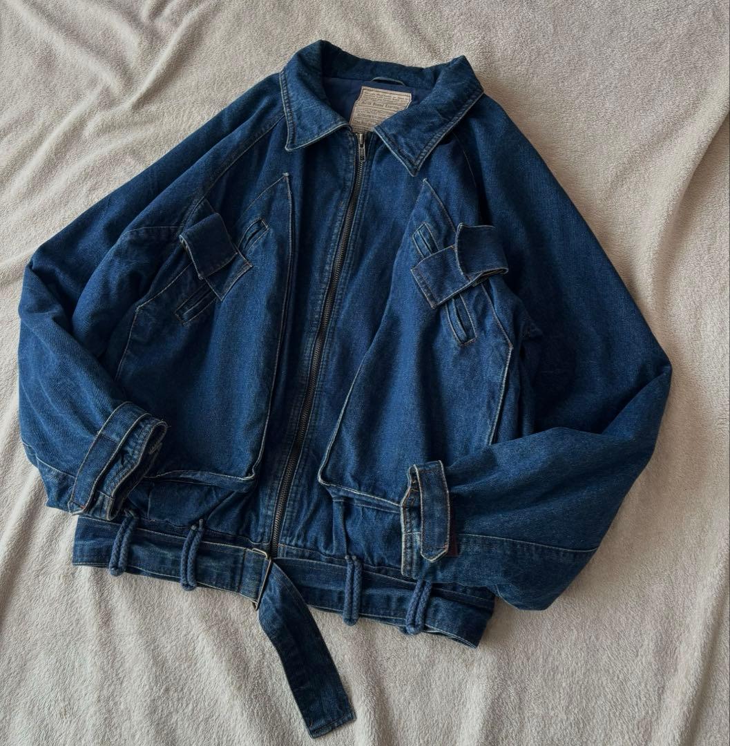 一点物 ヴィンテージ デニムブルゾン A-2型 フライトジャケット 短丈　a2