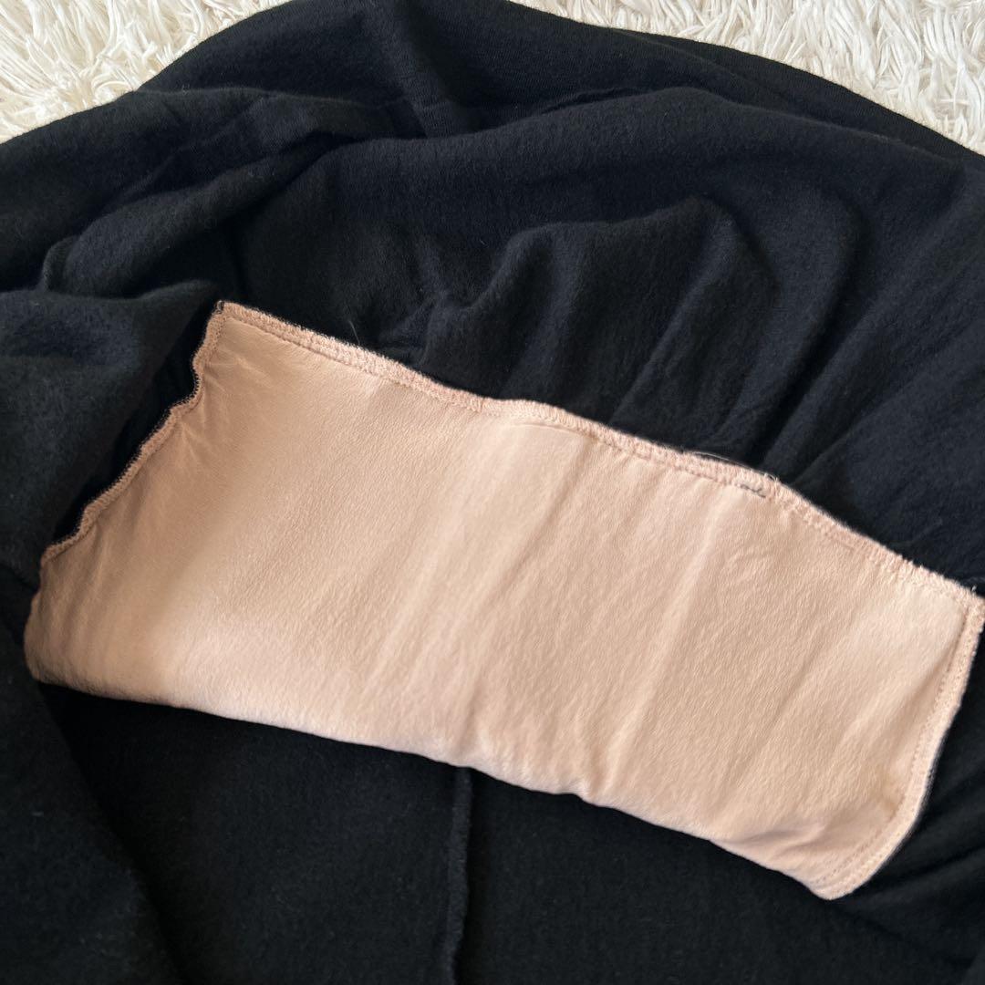 FENDIフェンディ　 ウールハイネックチュニック フリル透かしメッシュ刺繍