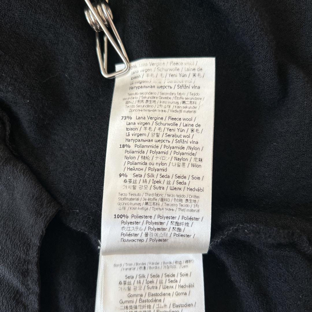 FENDIフェンディ　 ウールハイネックチュニック フリル透かしメッシュ刺繍