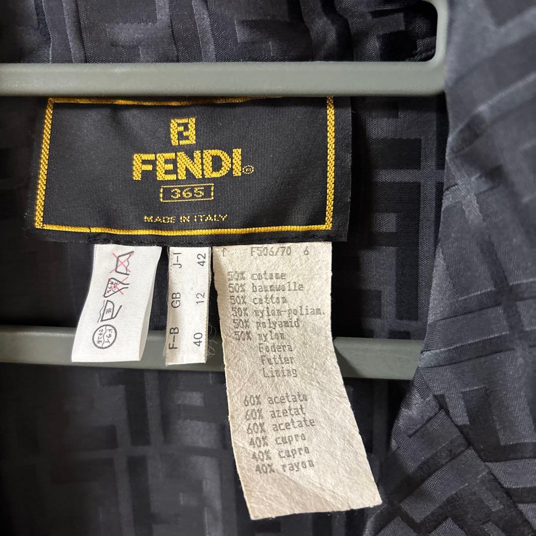 FENDI ブラックロングコート ダブルブレスト