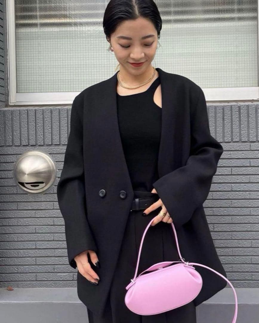 ★極美品 スタニングルアー ボンディングカラーレスジャケット ブラック 黒★