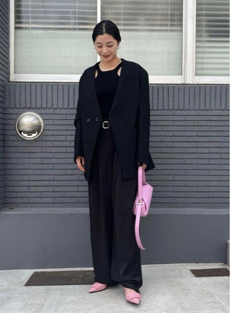 ★極美品 スタニングルアー ボンディングカラーレスジャケット ブラック 黒★