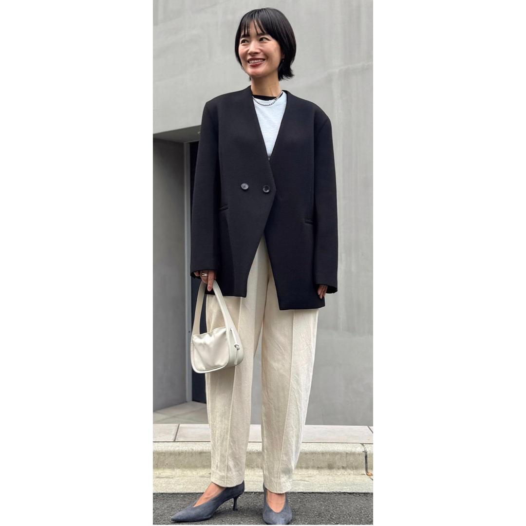 ★極美品 スタニングルアー ボンディングカラーレスジャケット ブラック 黒★