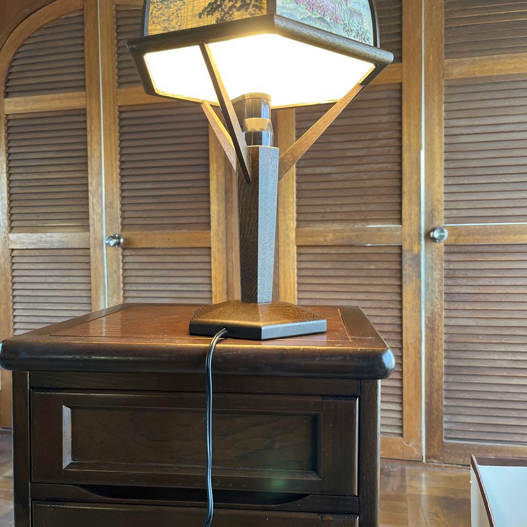 戸塚刺繍　和風風景画ランプ