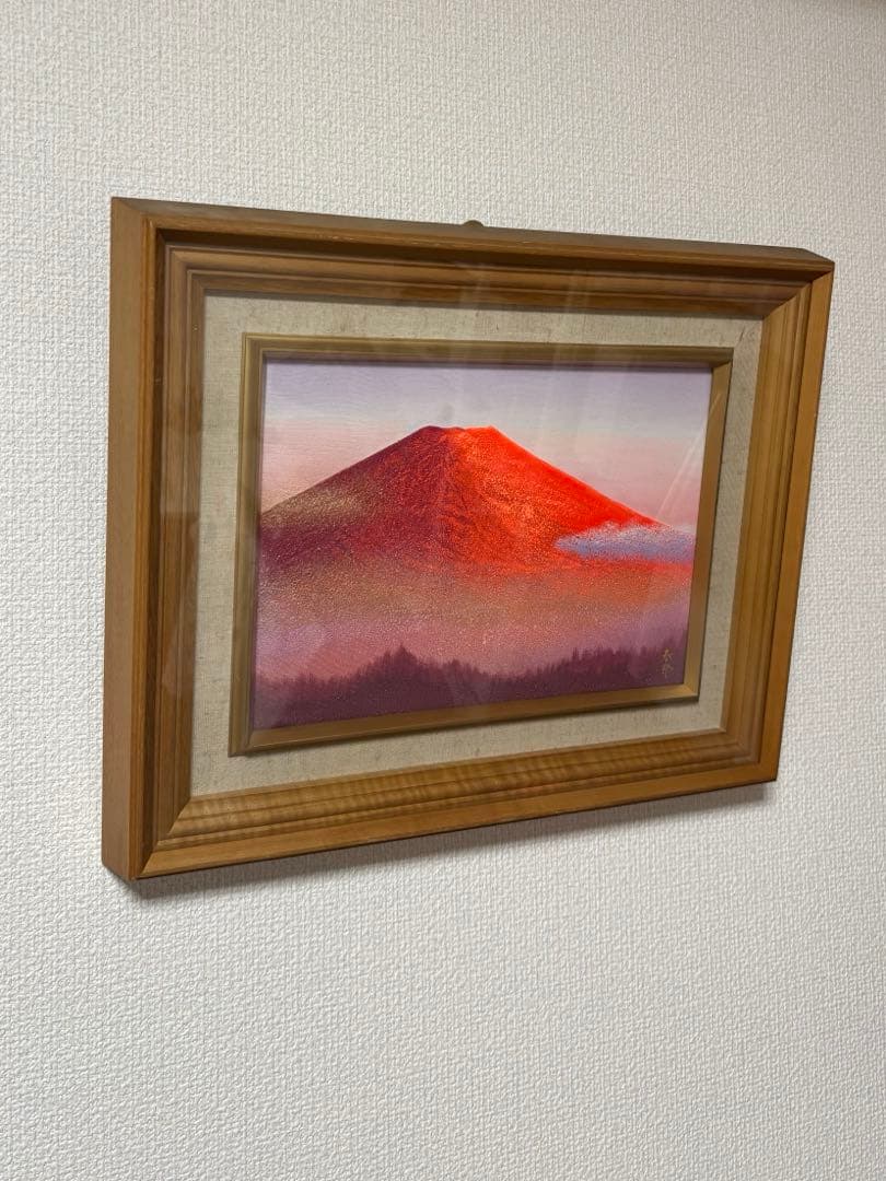 徳田春邦 油彩画　『赤富士』