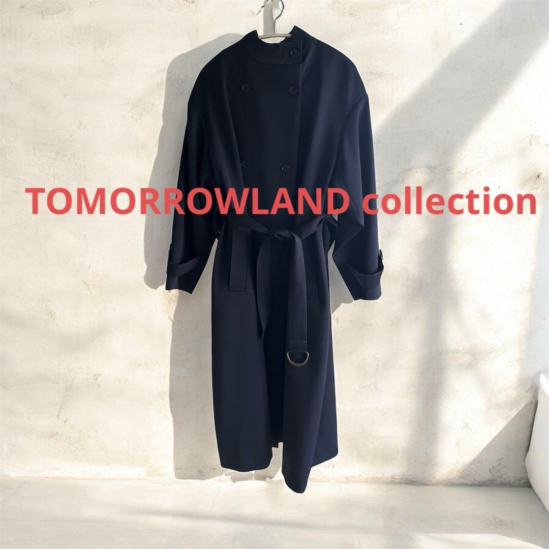 TOMORROWLAND トゥモローランドネイビートレンチコート美品