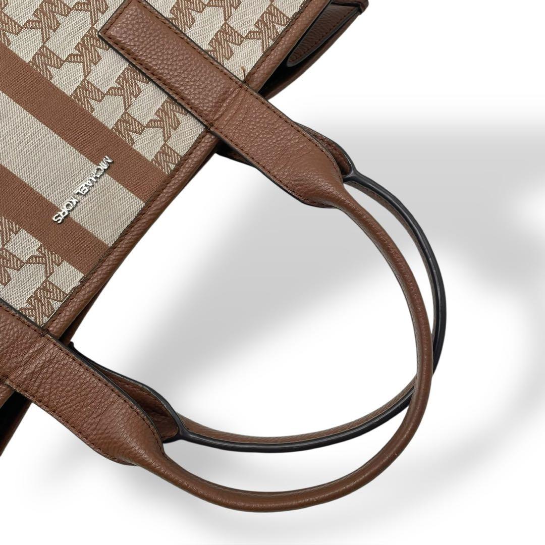 良品 マイケルコース クーパー ストライプ ジャガード トートバッグ A4可