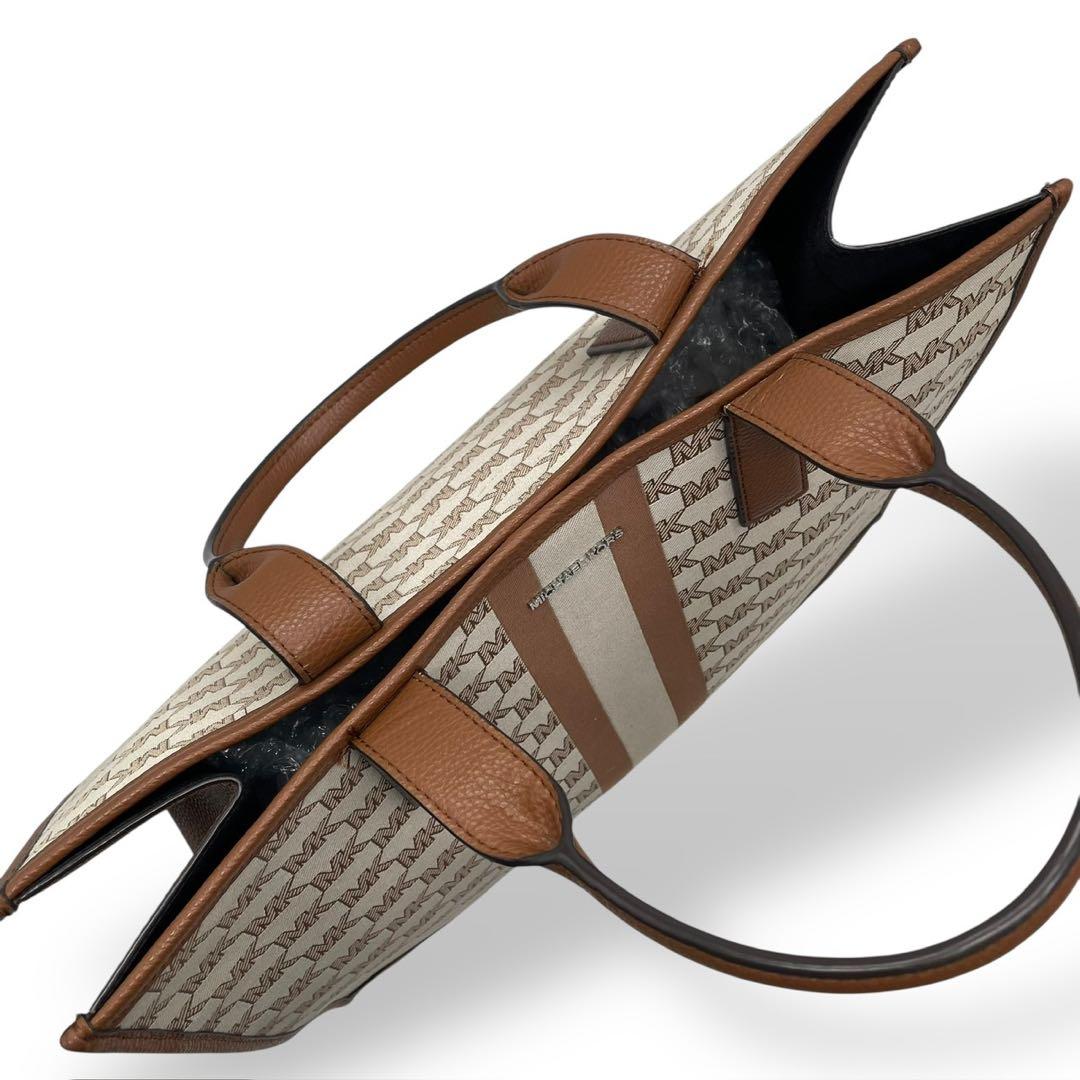 良品 マイケルコース クーパー ストライプ ジャガード トートバッグ A4可