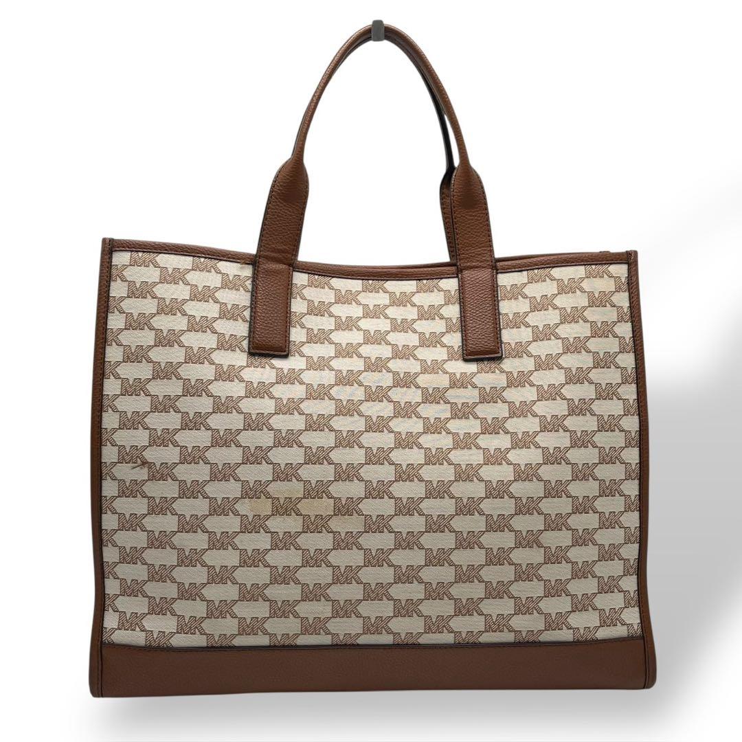 良品 マイケルコース クーパー ストライプ ジャガード トートバッグ A4可