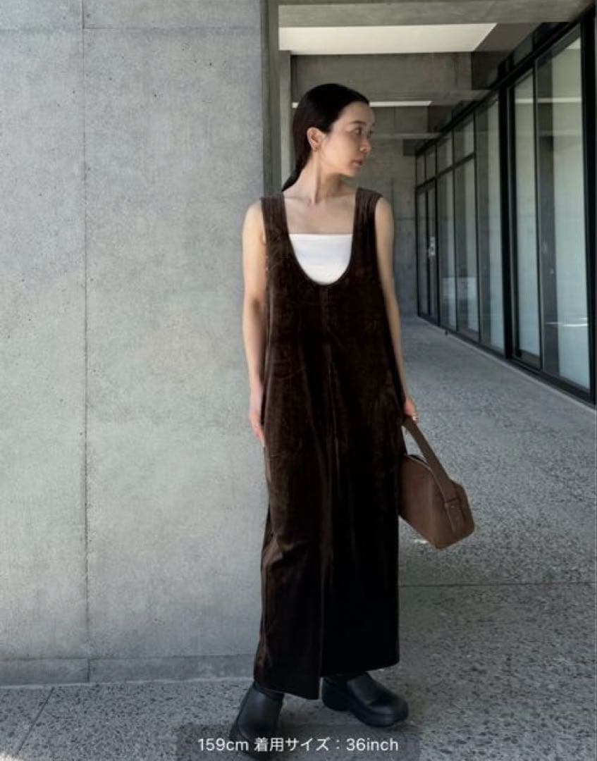 anuke velour uneck onepiece ベロアUネックワンピース