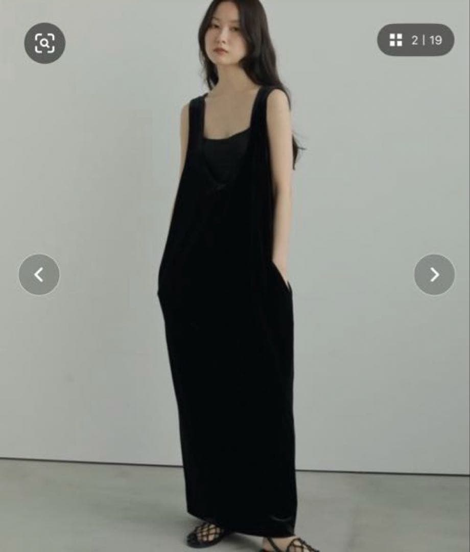 anuke velour uneck onepiece ベロアUネックワンピース