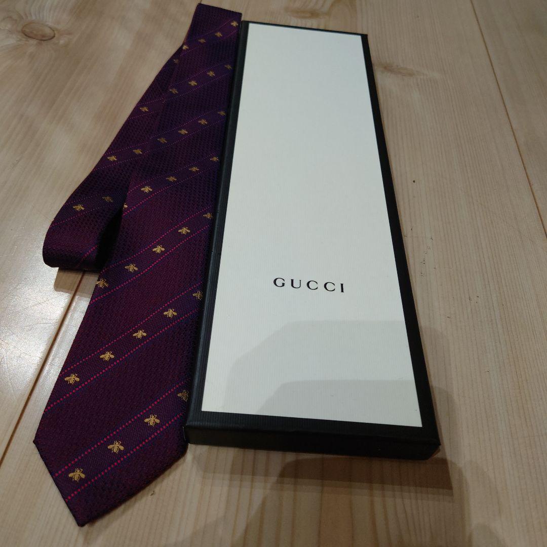 GUCCI (グッチ) 希少！【色変！！】ハチ柄 シルクジャカード ネクタイ