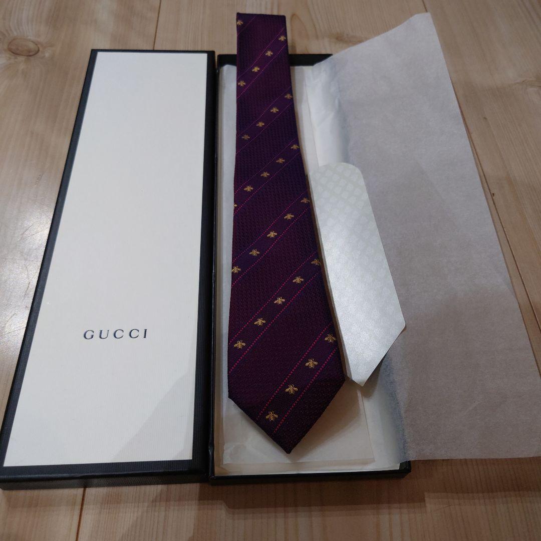 GUCCI (グッチ) 希少！【色変！！】ハチ柄 シルクジャカード ネクタイ