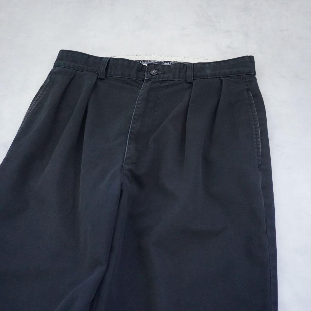 【90s】poloralphlaurenラルフローレン ポロチノブラックw32