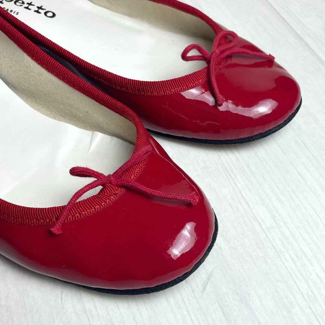 レペット サンドリオン バレエシューズ フラットパンプス 37 リボン エナメル
