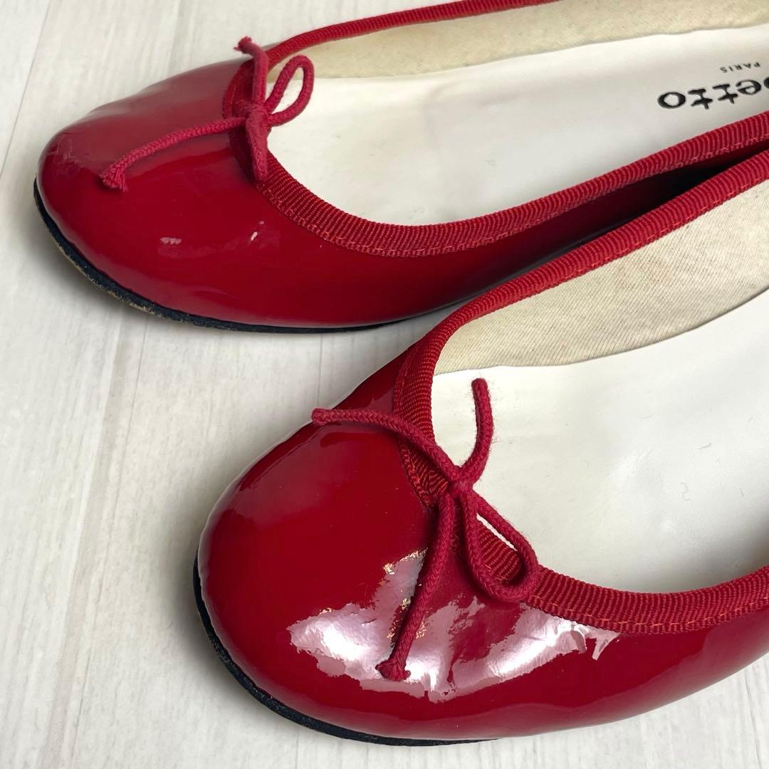 レペット サンドリオン バレエシューズ フラットパンプス 37 リボン エナメル