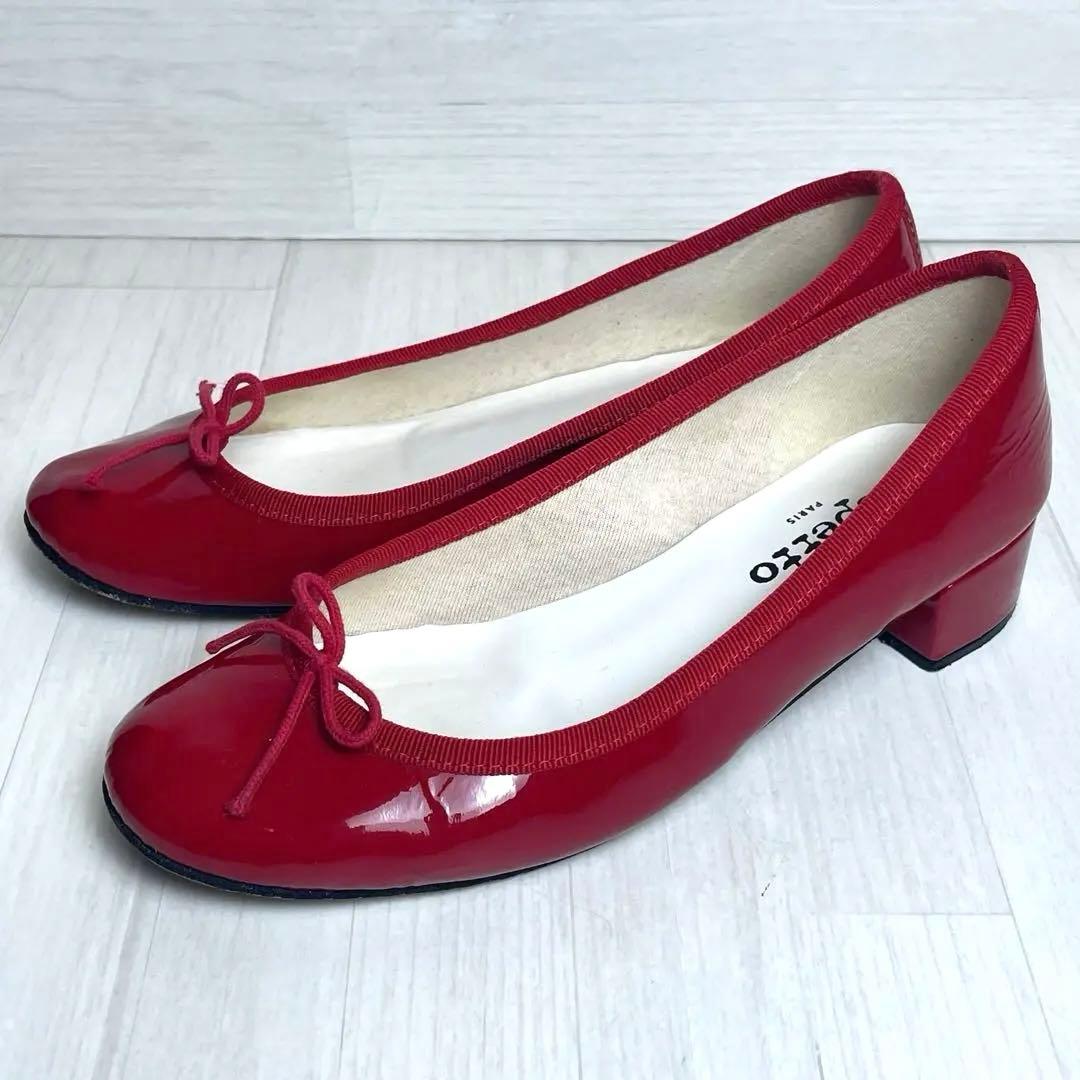 レペット サンドリオン バレエシューズ フラットパンプス 37 リボン エナメル