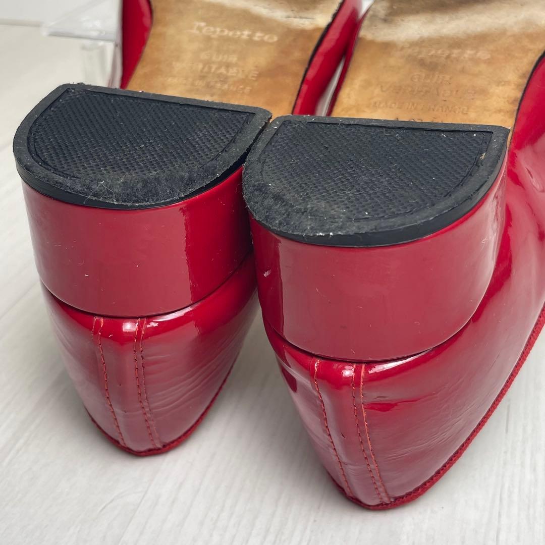 レペット サンドリオン バレエシューズ フラットパンプス 37 リボン エナメル