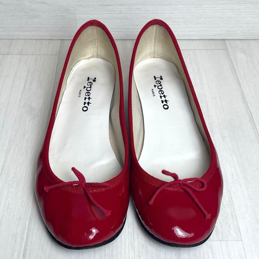 レペット サンドリオン バレエシューズ フラットパンプス 37 リボン エナメル