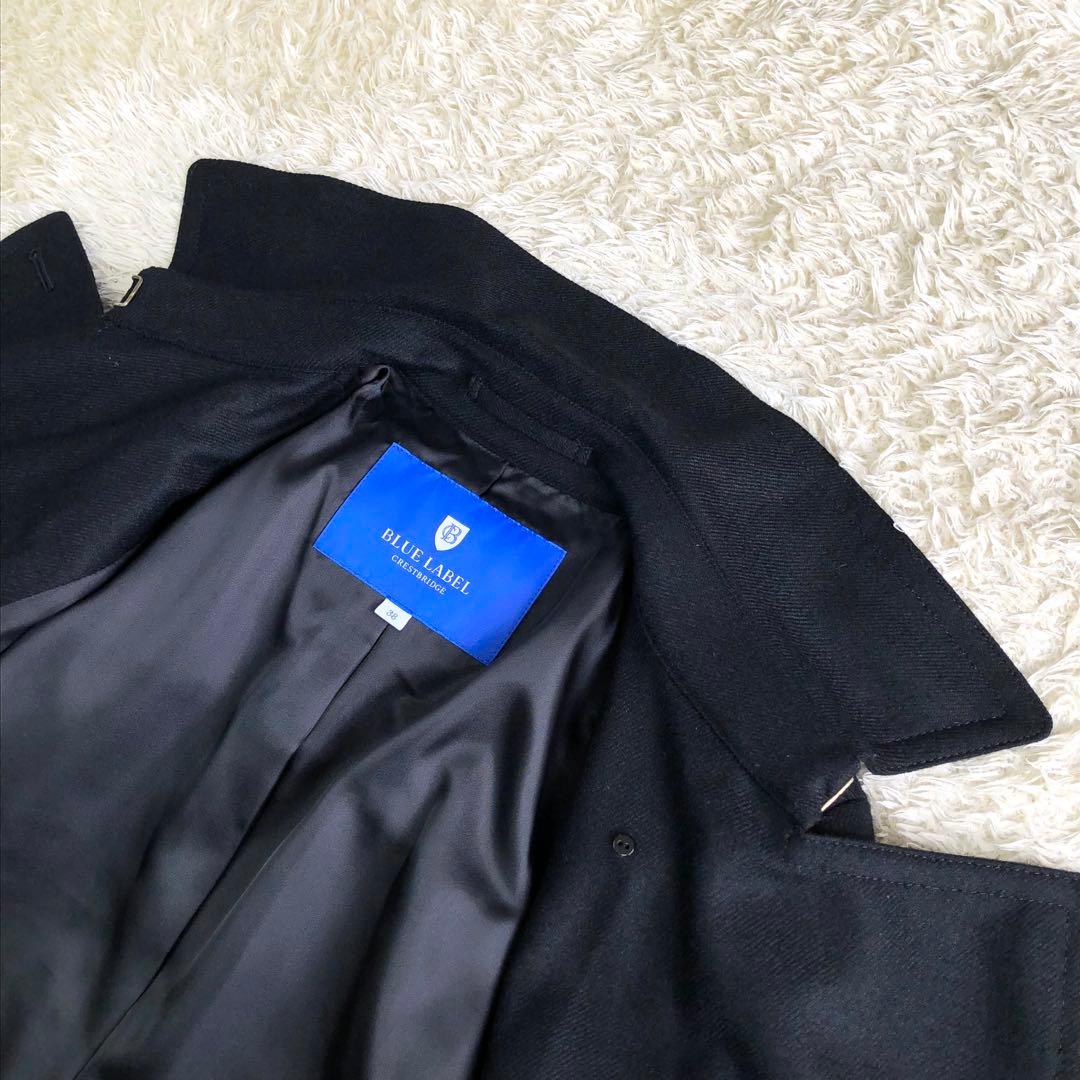 極美品 希少 ブルーレーベルクレストブリッジ トレンチコート チェック フリンジ