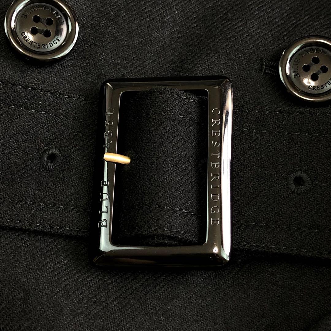 極美品 希少 ブルーレーベルクレストブリッジ トレンチコート チェック フリンジ