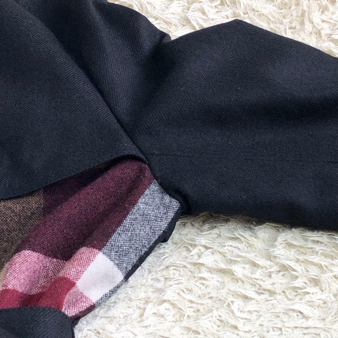 極美品 希少 ブルーレーベルクレストブリッジ トレンチコート チェック フリンジ