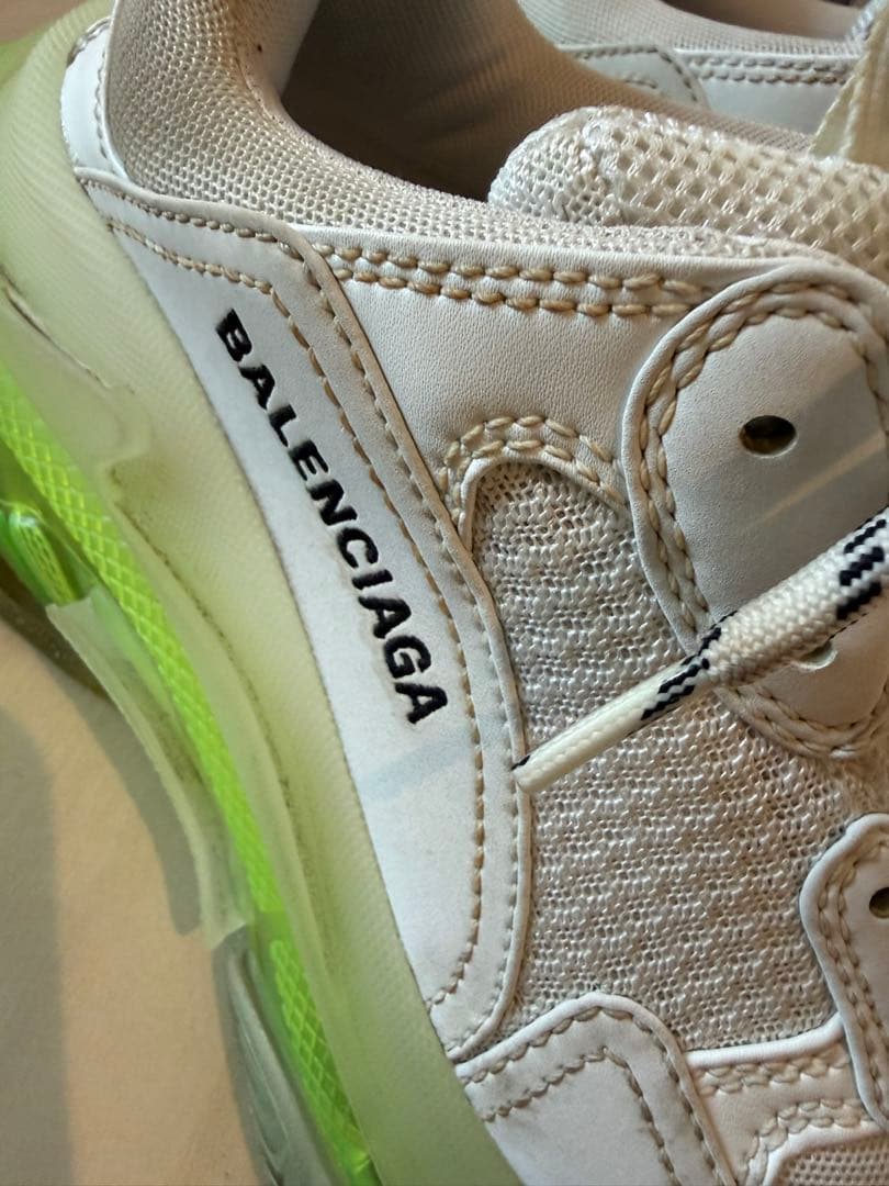 BALENCIAGA スニーカー 38 ホワイト/グリーン