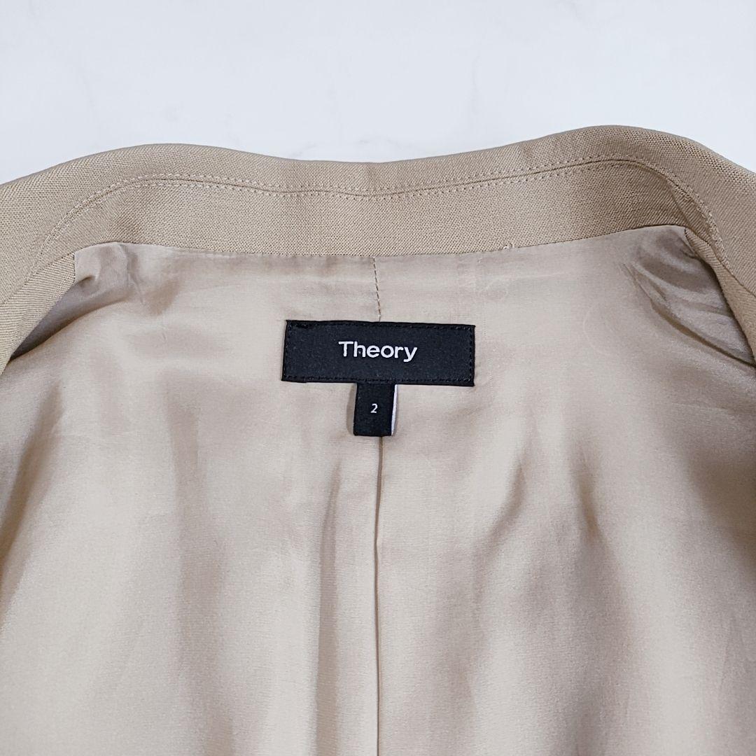美品✨セオリー 薄手 ウール テーラードジャケット ベージュブラウン M