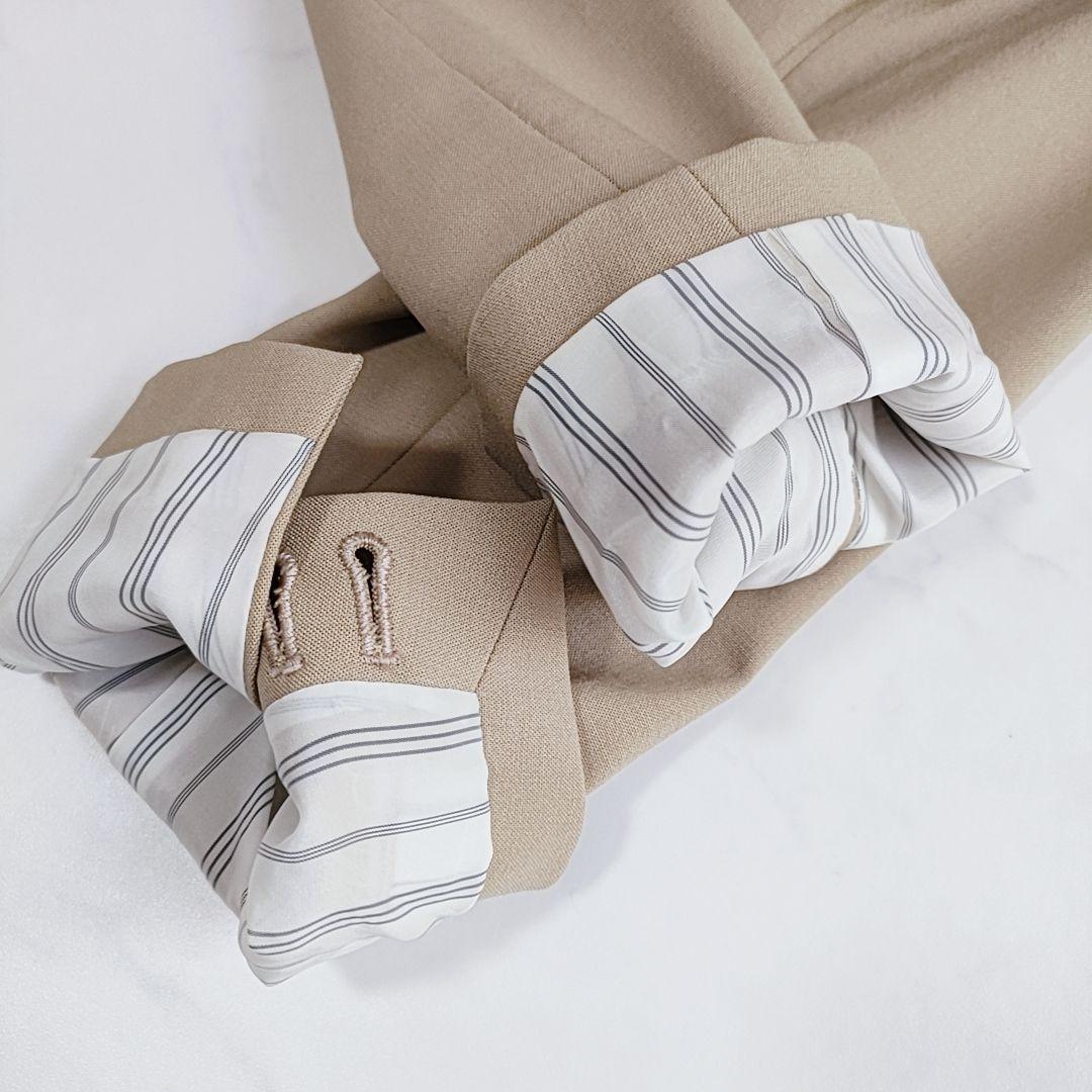 美品✨セオリー 薄手 ウール テーラードジャケット ベージュブラウン M