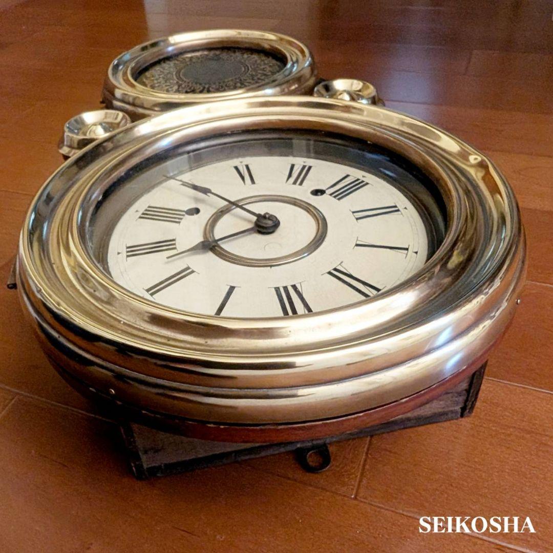 アンティーク掛時計　古時計　四つ丸　ダルマ掛時計　精工舎