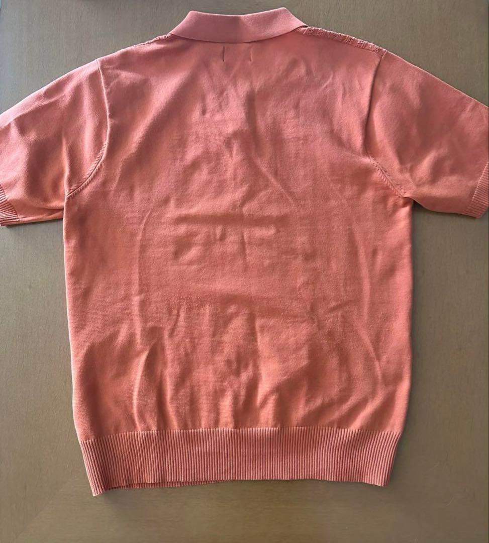 Stussy cable ss polo shirt orange ニットポロ
