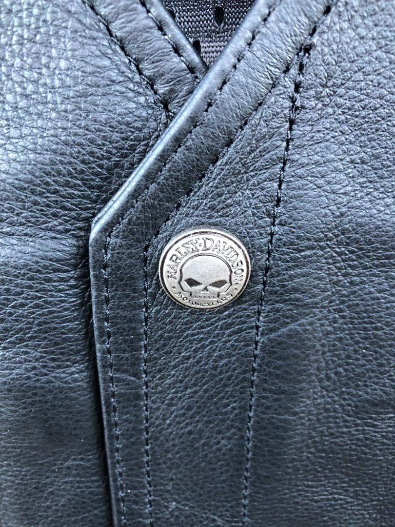 [在庫処分] 新品 Harley-Davidson 本革ベスト ブラック/L