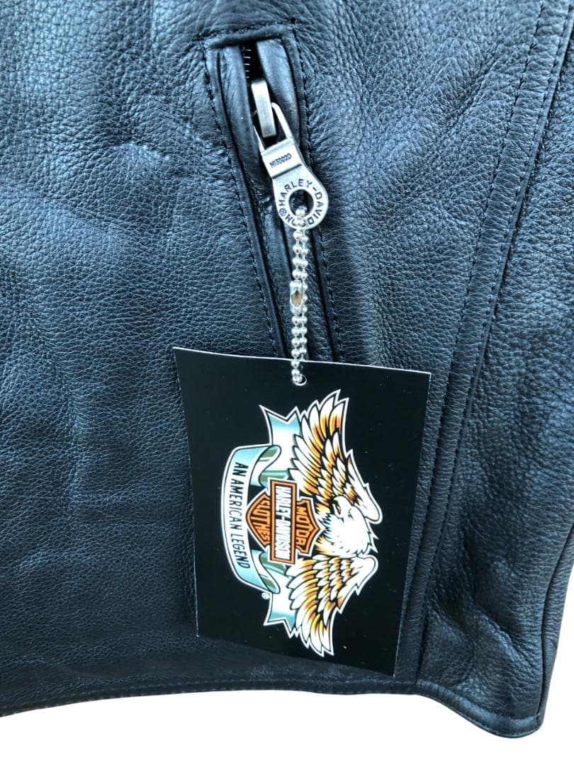 [在庫処分] 新品 Harley-Davidson 本革ベスト ブラック/L