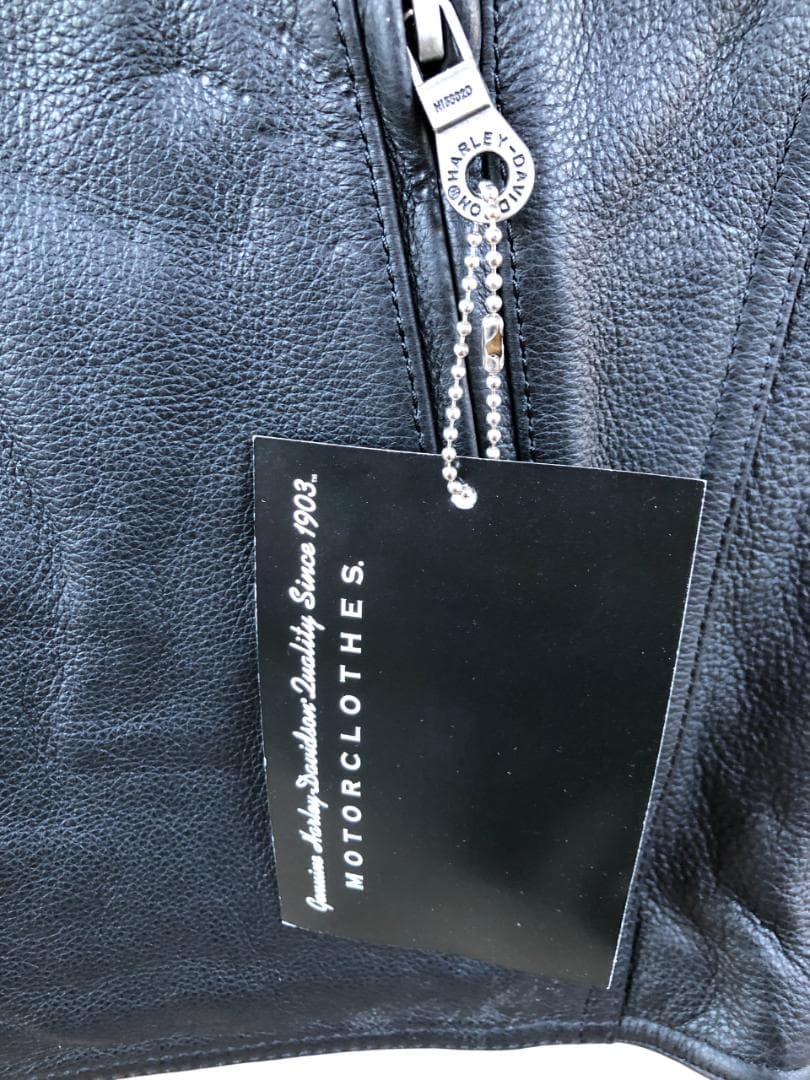 [在庫処分] 新品 Harley-Davidson 本革ベスト ブラック/L