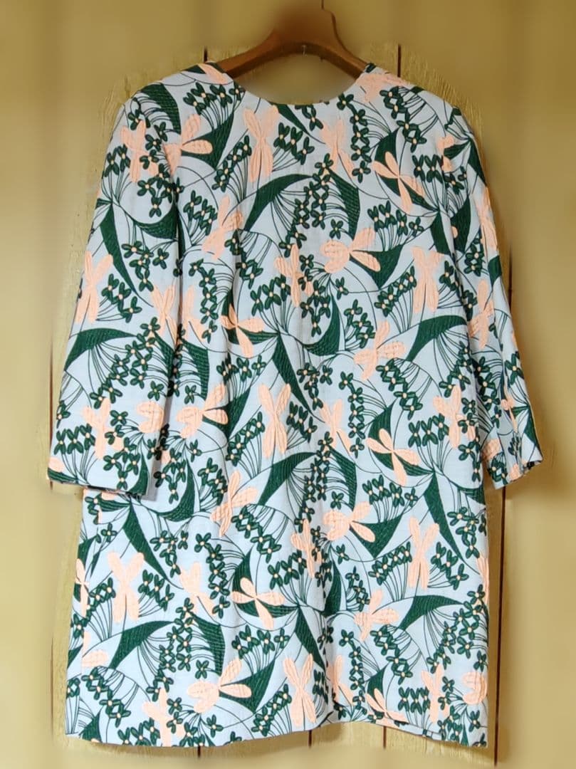 TABASA／ふくれフラワージャガードチュニック／ピンク